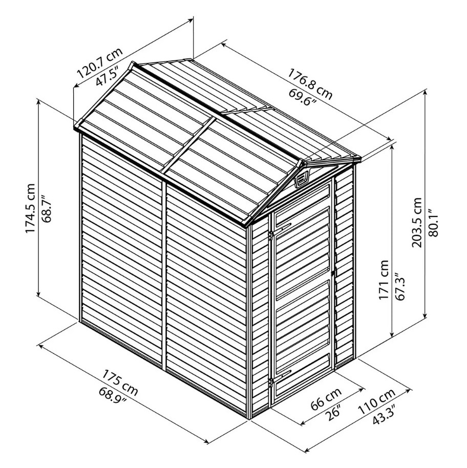 Сарай Palram – Canopia SkyLight 4x6 коричневый 9
