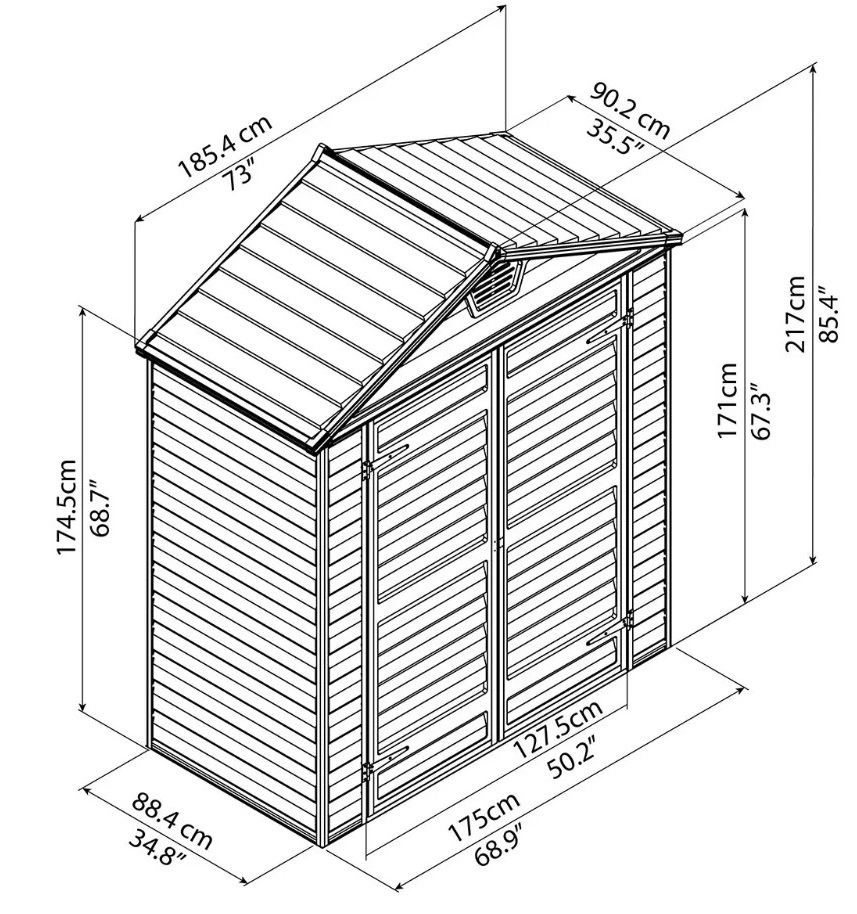 Сарай Palram – Canopia SkyLight 6x3 серый 2