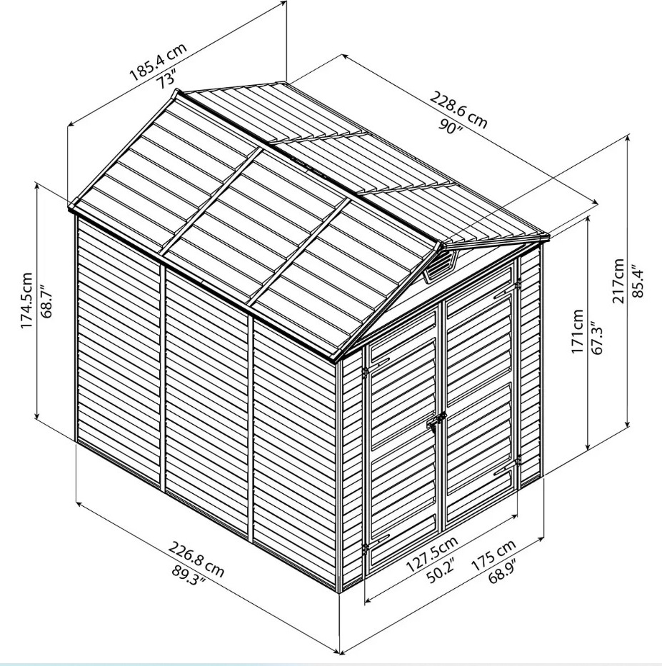 Сарай Palram – Canopia SkyLight 6x8 серый 11