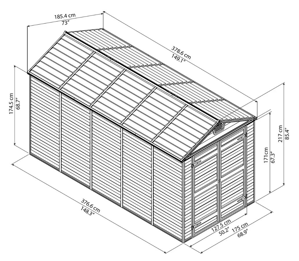Сарай Palram – Canopia SkyLight 6x12 коричневый 7