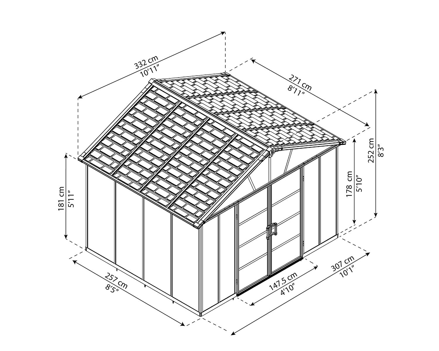 Сарай Palram – Canopia Yukon 11x9 FT 3