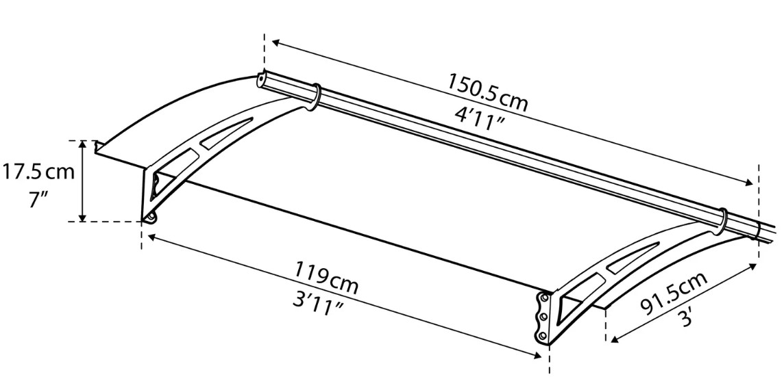 Дверной козырек Palram Aquila 1500 7
