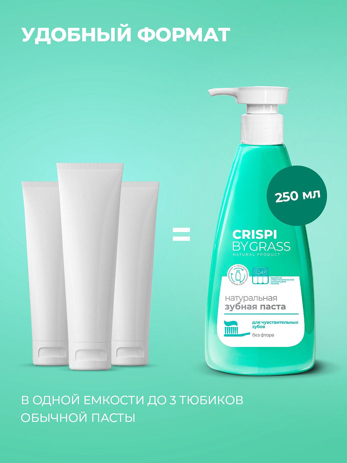 Зубная паста Crispi. Для чувствительных зубов (флакон 250мл) 2