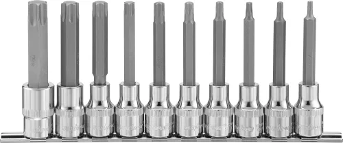 Набор насадок торцевых 1/2"DR с вставками-битами TORX на держателе, T20-T70, 100 мм 2