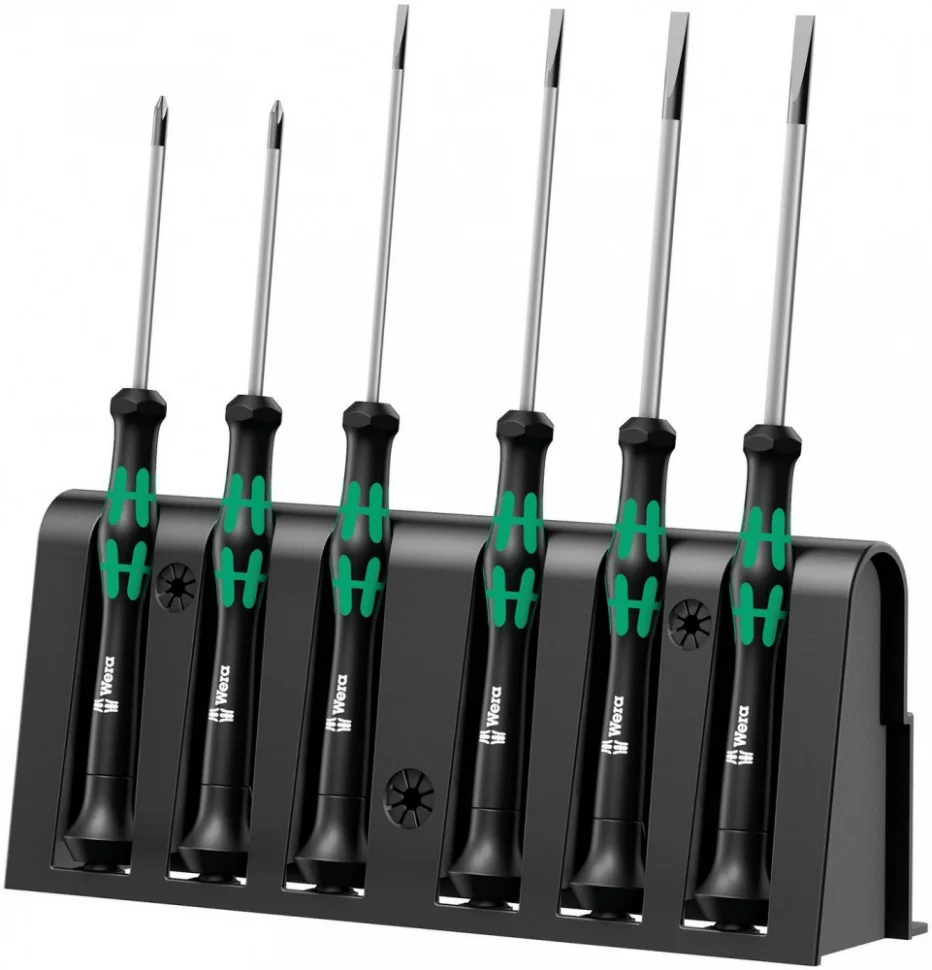 Набор отверток WERA Kraftform Micro 2035/6 A для электроники на подставке, 6 предметов