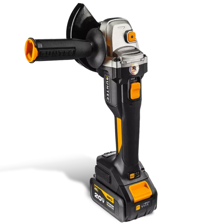 Шлифмашина угловая аккумуляторная PRO 125 мм, 20В, 2*4Ач, 900Вт RUNTEC RT-AG900