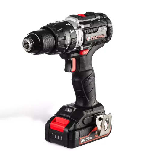 Дрель-шуруповерт ударная аккумуляторная TECHNIC 13 мм, 20В, 2*2Ач, 40Нм