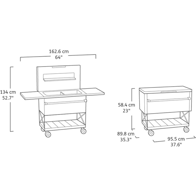 Холодильник для патио и тележка для напитков PATIO COOLER AND BEVERAGE CART 17210407 8