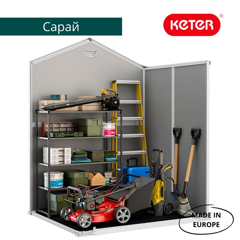 Сарай пластиковый MANOR 6×5 TWF (два окна на фасаде) 3