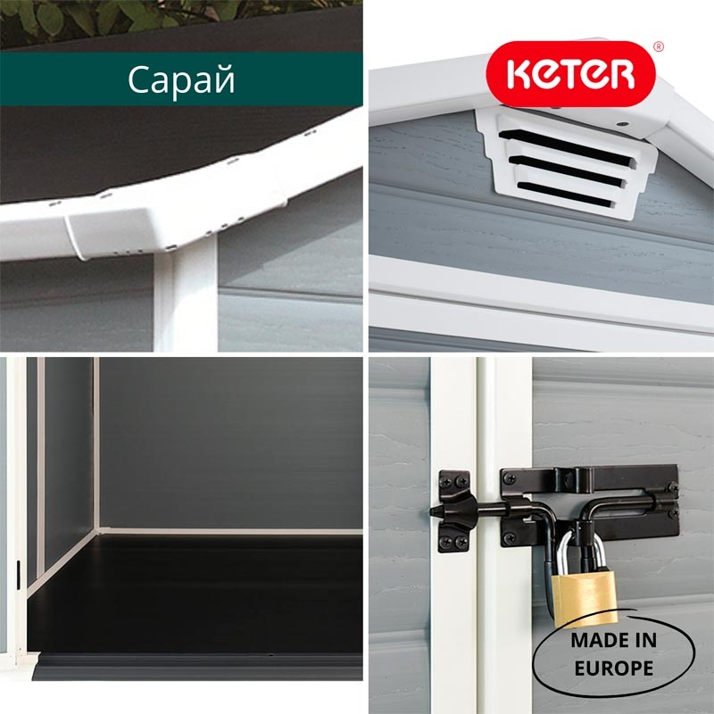 Сарай пластиковый MANOR 6×5 TWF (два окна на фасаде) 4
