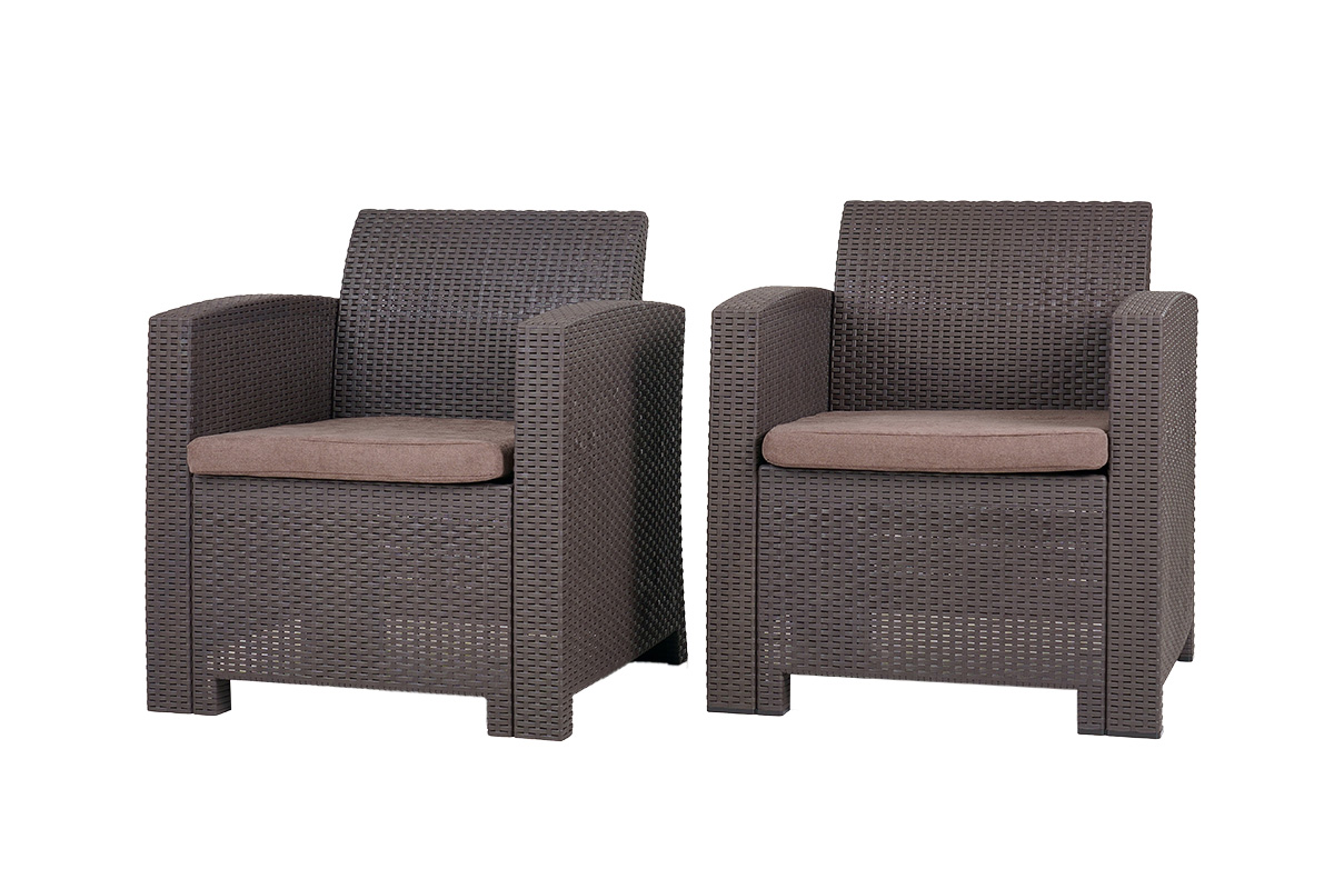 Кресло (2шт.) b:rattan Arizona, антрацит (2 подушки) 3