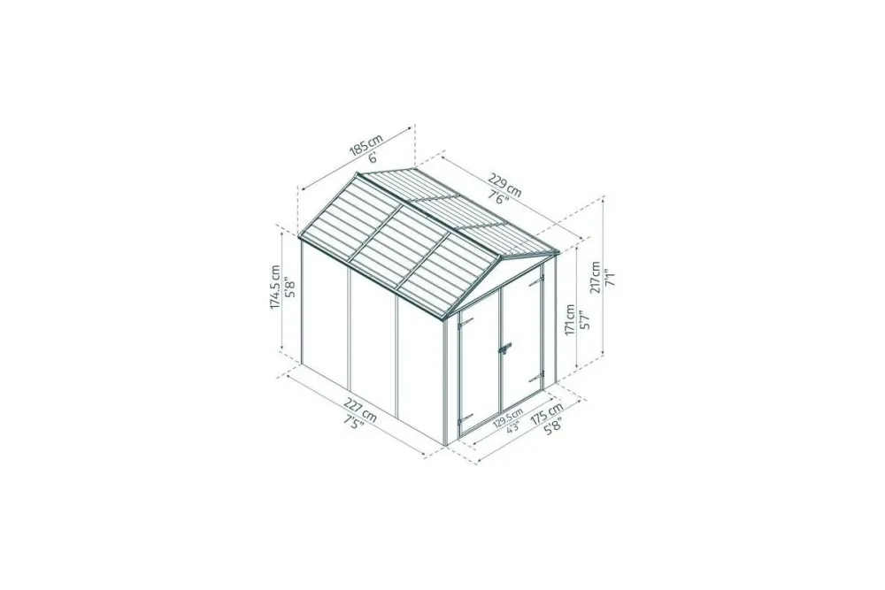 Хозблок RUBIKON 6x8 темно-серый Palram 706788