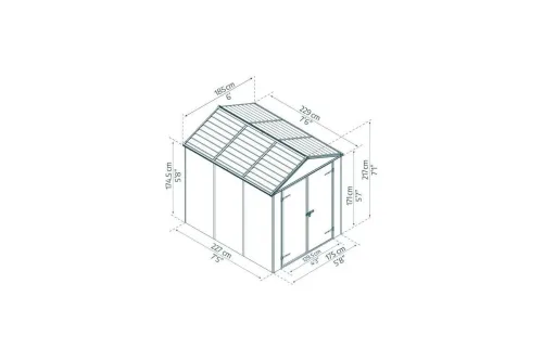 Хозблок RUBIKON 6x8 темно-серый 3