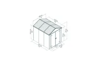Хозблок RUBIKON 6x8 темно-серый Palram 706788