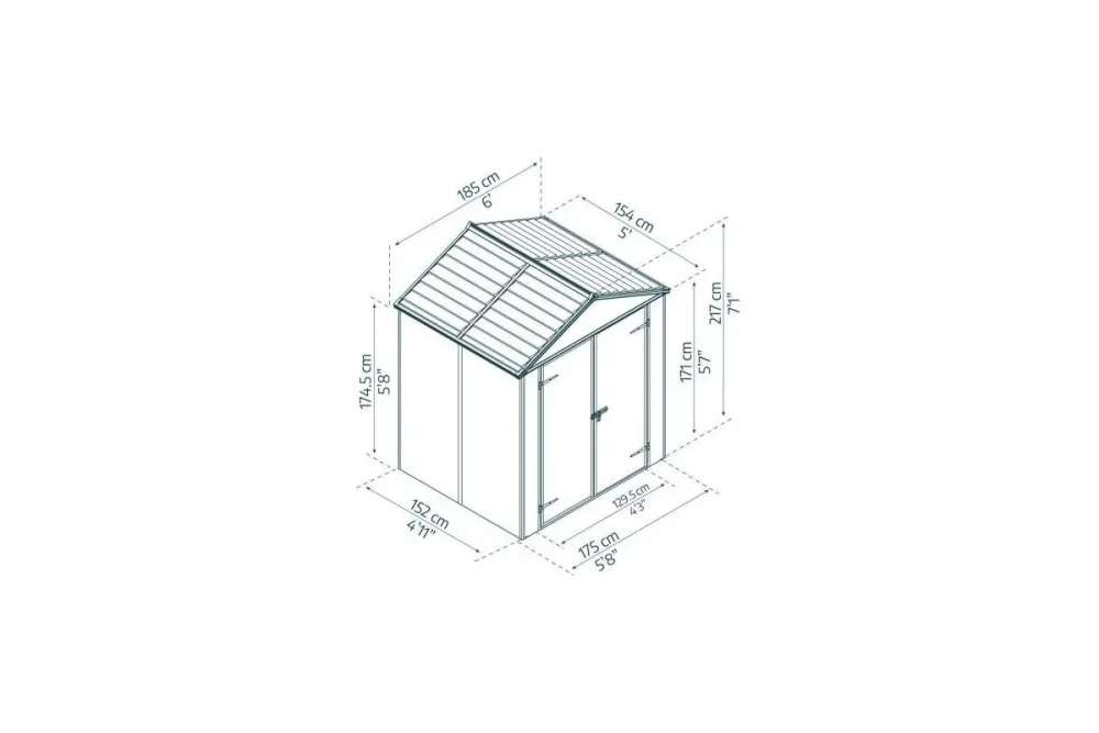 Хозблок RUBIKON 6x5 темно-серый