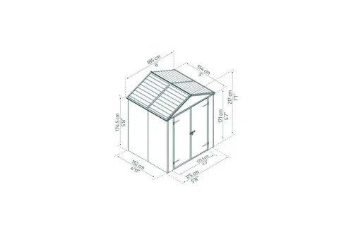 Хозблок RUBIKON 6x5 темно-серый 3