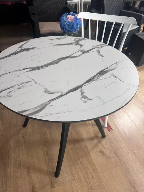 Круглый стол Ivy-L, Слоновая кость Белая ножка Ø90 cm 2