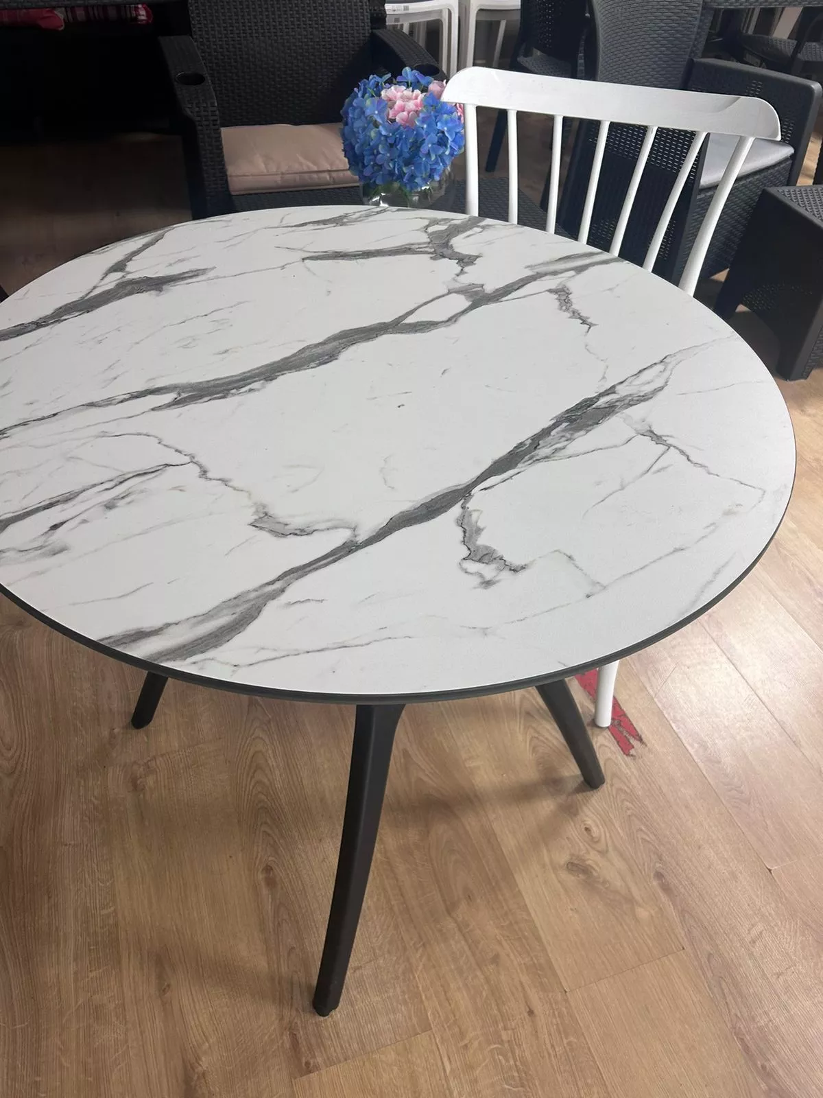 Круглый стол Ivy-L, Слоновая кость Белая ножка Ø90 cm 3