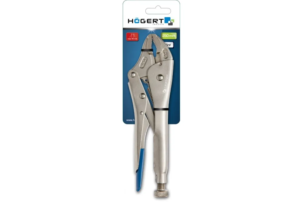 HOEGERT Клещи зажимные -  круглые губки, 250 мм Högert HT1P380
