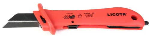 Нож для удаления оболочки кабеля с откидной защитой VDE 1000V 4