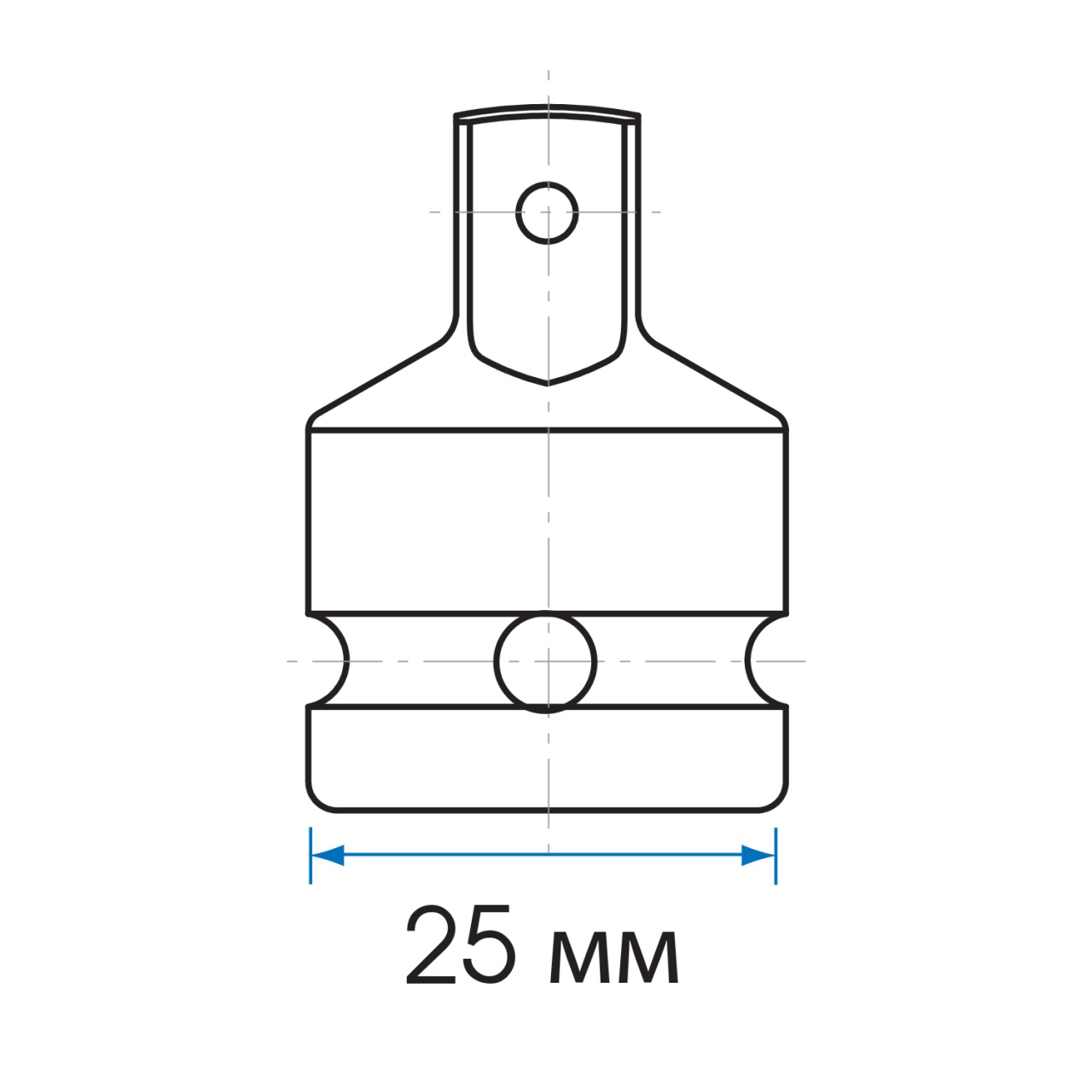 Переходник ударный 1/2">3/8", с шариковым фиксатором