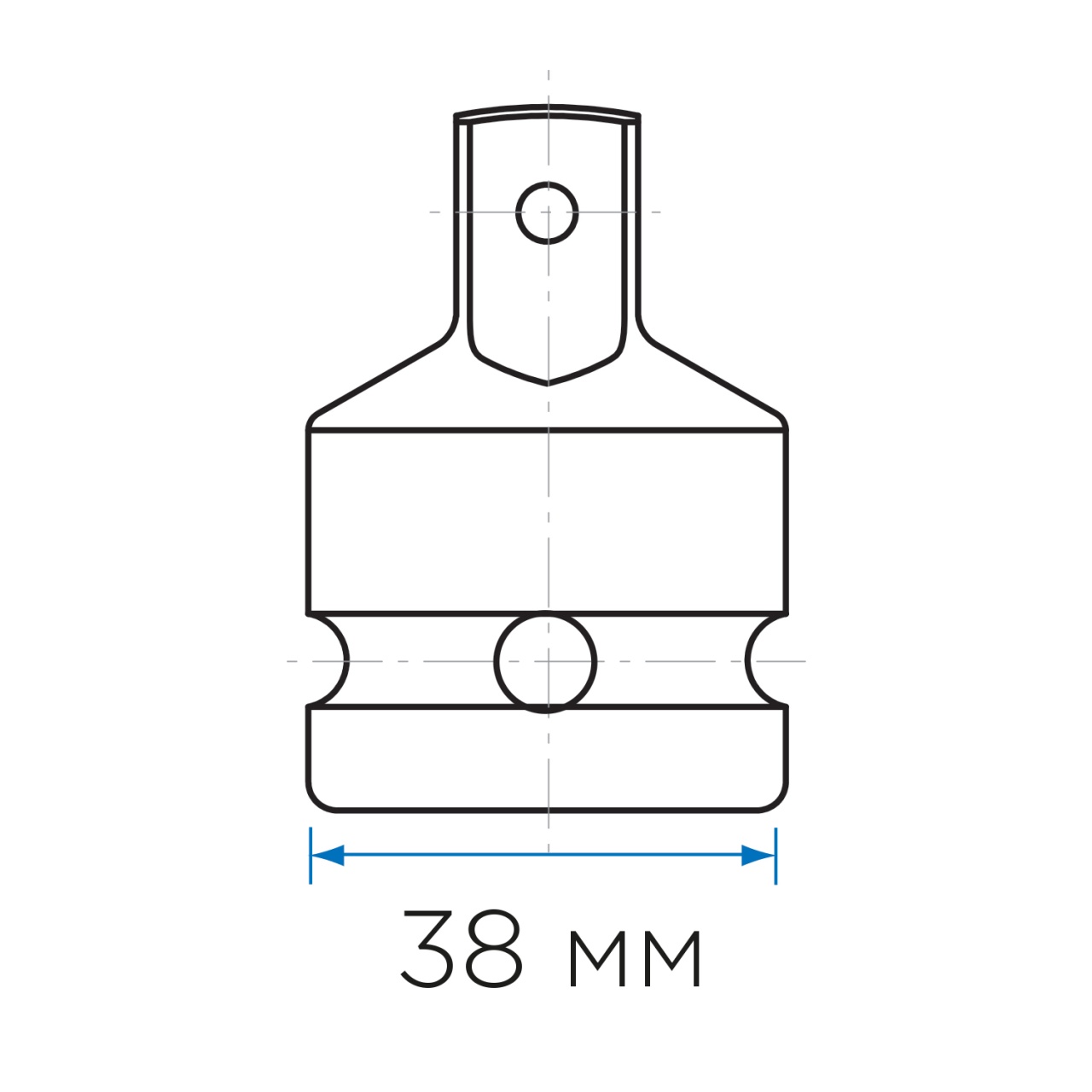 Переходник ударный 3/4">1/2", с шариковым фиксатором 2
