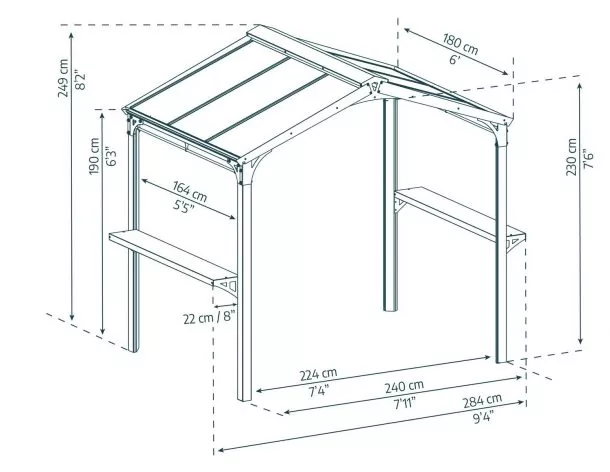 Комплект беседки для гриля BBQ Gazebo Garden Austin 2400- black 6