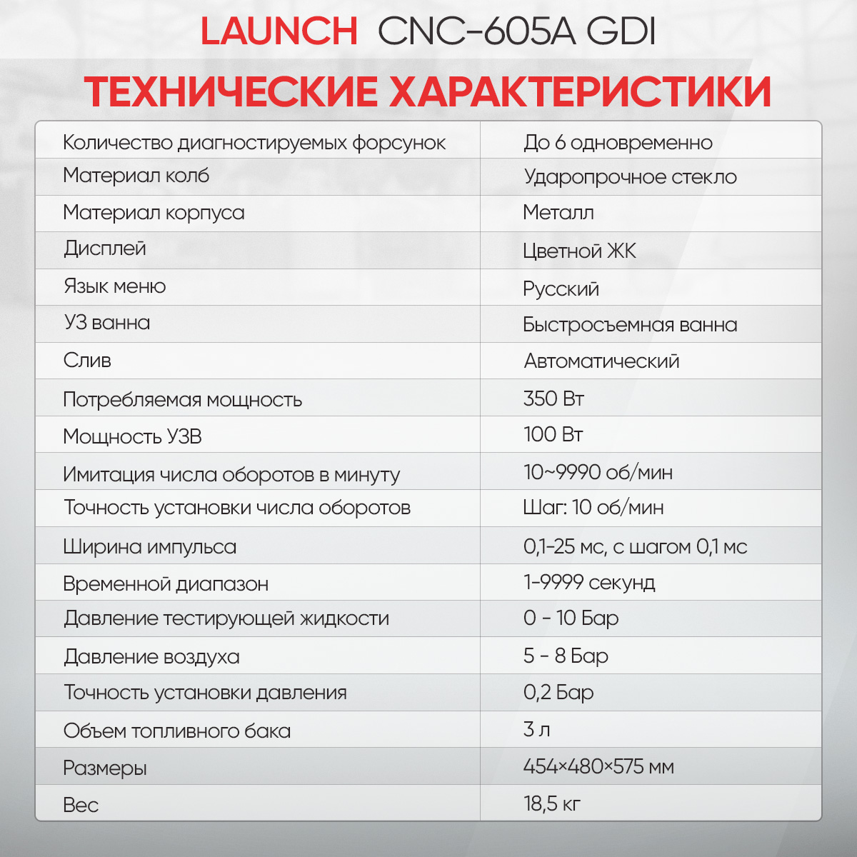 Установка для тестирования и очистки форсунок FSI, GDI и MPI CNC-605A GDI 20