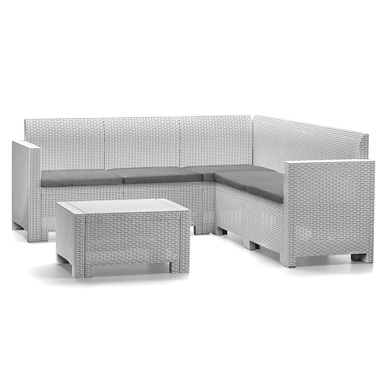 Комплект мебели NEBRASKA CORNER Set (углов. диван, столик), белый (Белый)