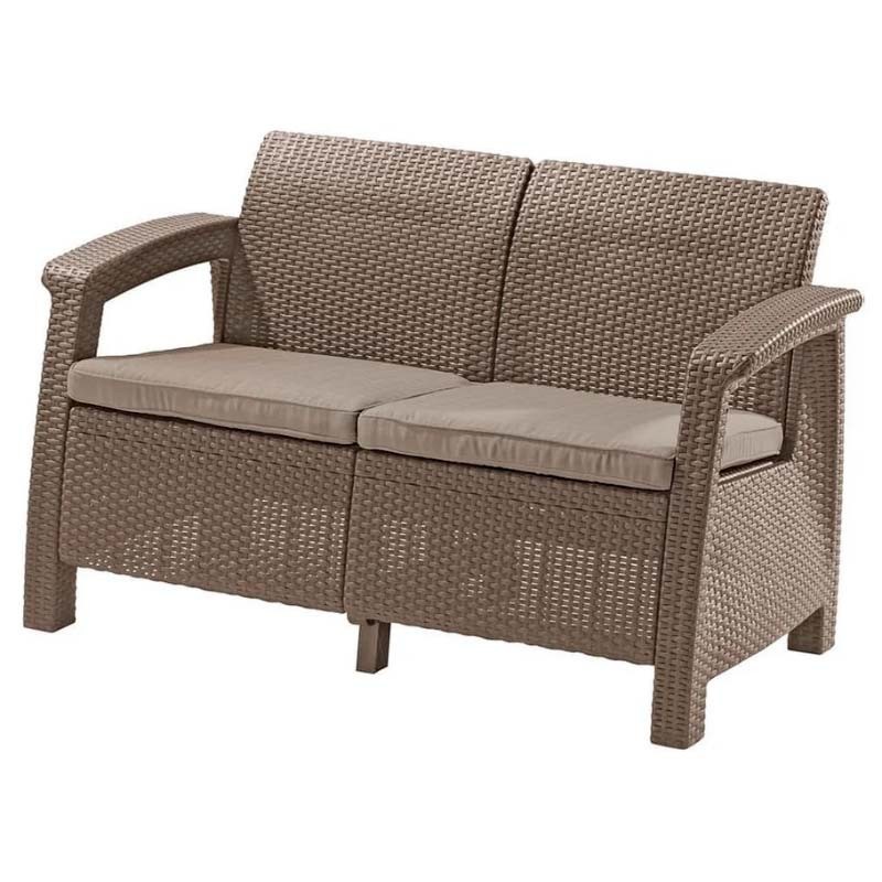 Двойной диван из пластика Corfu Love Seat (Капучино)