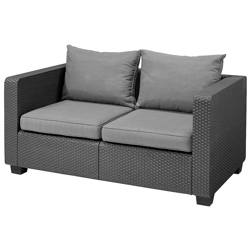 Диван двухместный из пластика Salta 2 Seater Sofa (ГРАФИТ)