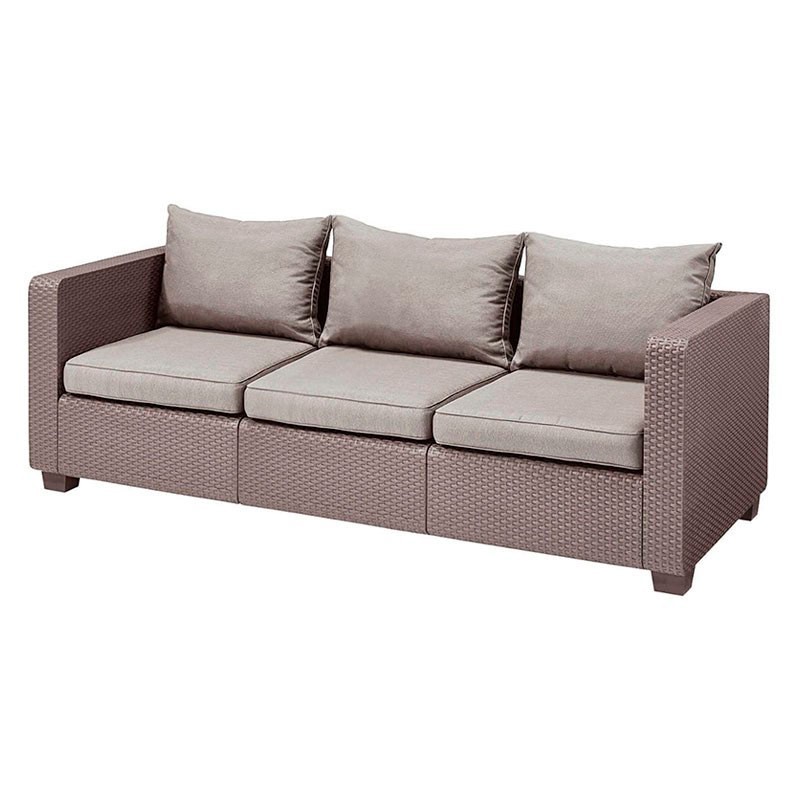 Диван трёхместный из пластика Salta 3 Seater Sofa (КАПУЧИНО)