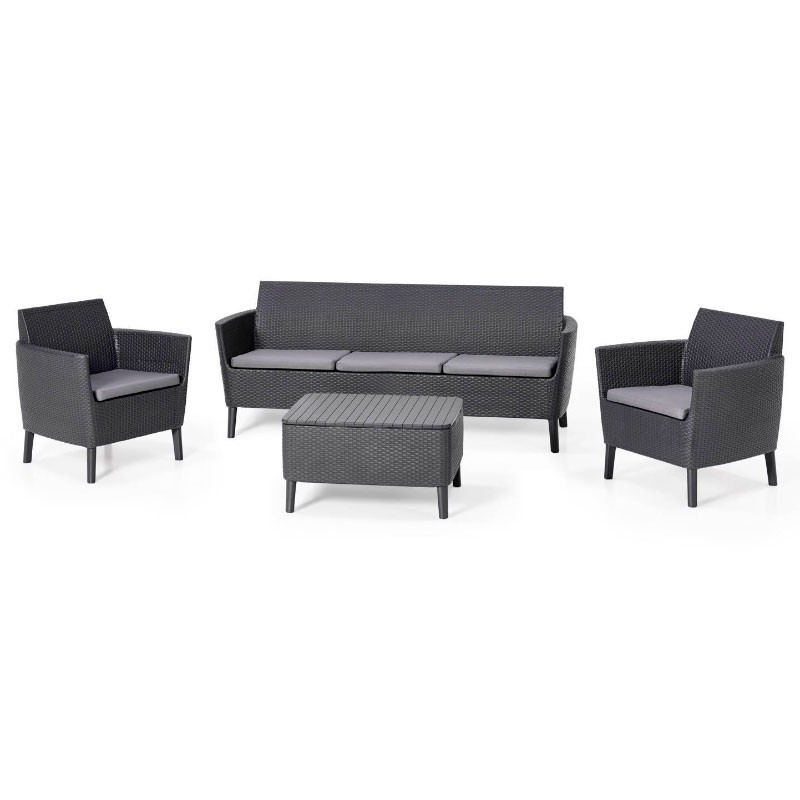 Комплект уличной мебели Salemo 3 Seater Set (ГРАФИТ)