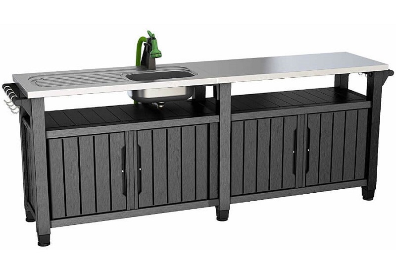 Столик для барбекю Unity Chef 415 L (ГРАФИТ) Keter 17206370
