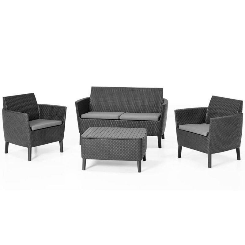 Комплект уличной мебели с двойным диваном SALEMO SET (Графит)