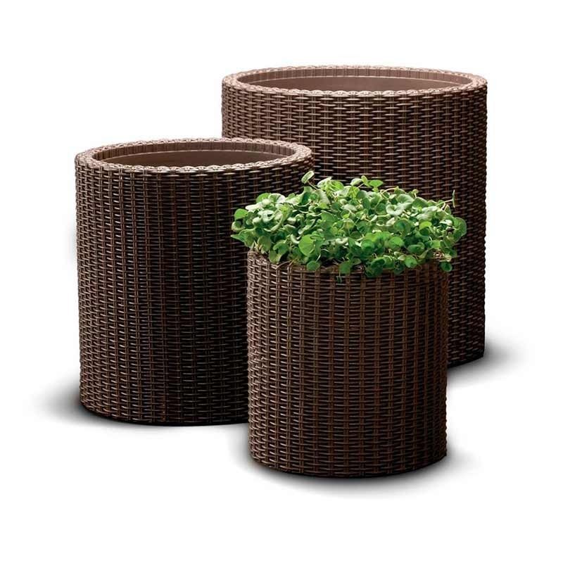 Комплект кашпо CYLINDER PLANTERS SET S+M+L (Коричневый)