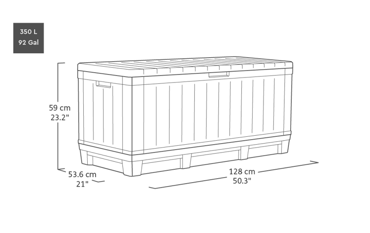 Сундук KENTWOOD STORAGE BOX 350L (Графит) 7
