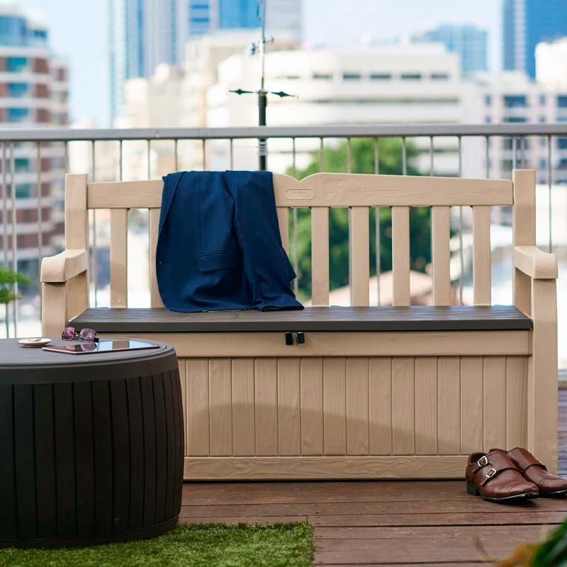 Скамья-сундук GARDEN BENCH EDEN 265 L (бежевы, коричневый) 4