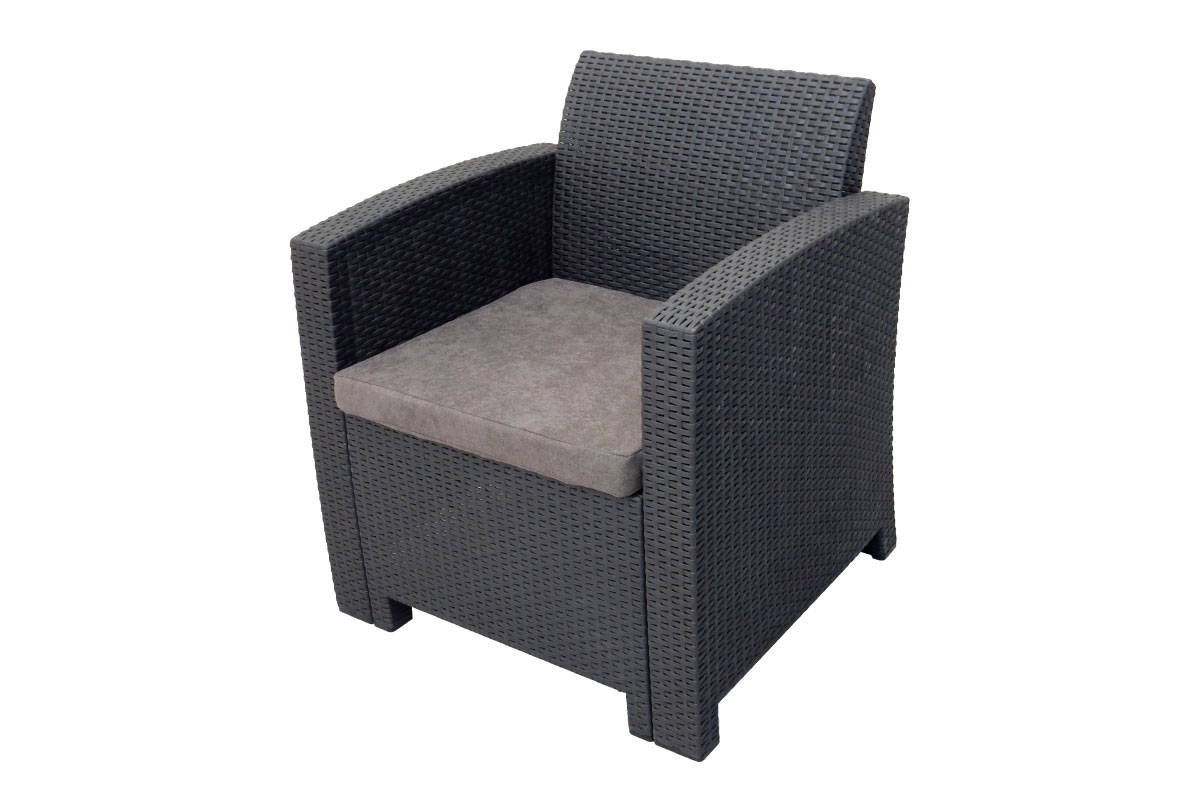 Кресло (2шт.) b:rattan Arizona, антрацит (2 подушки) (Графит) 2