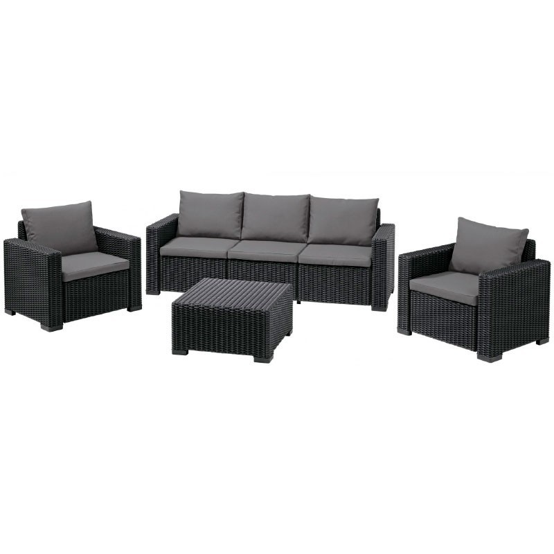 Комплект уличной мебели с тройным диваном CALIFORNIA 3 SEATER SET (Графит)