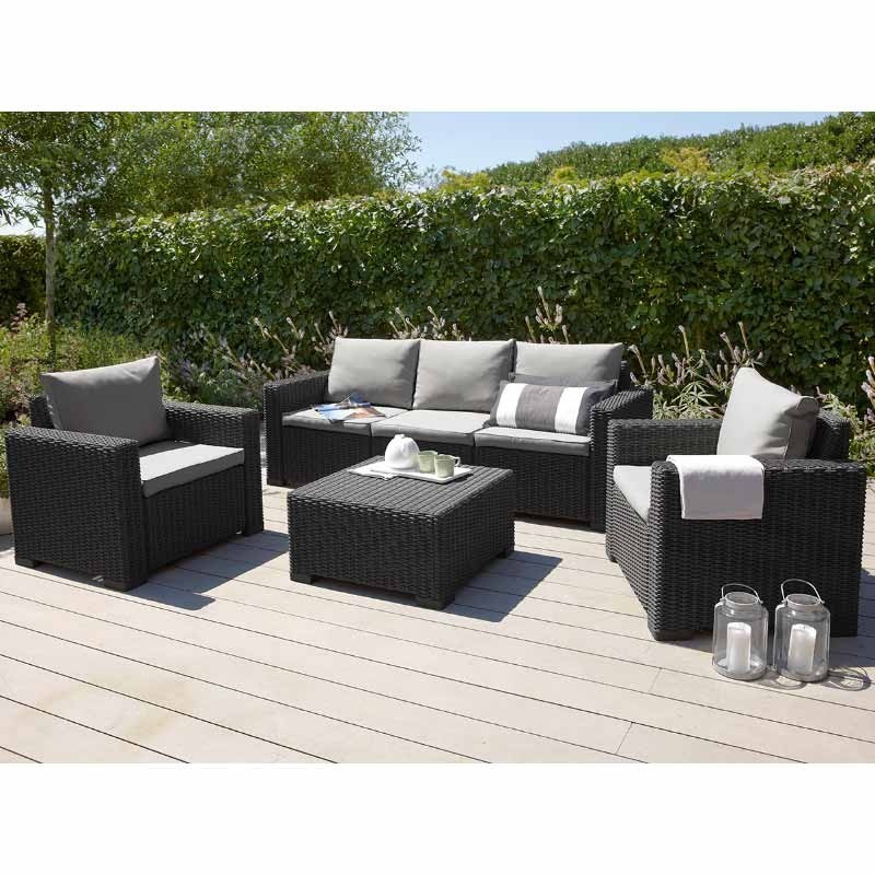 Комплект уличной мебели с тройным диваном CALIFORNIA 3 SEATER SET (Графит) 8