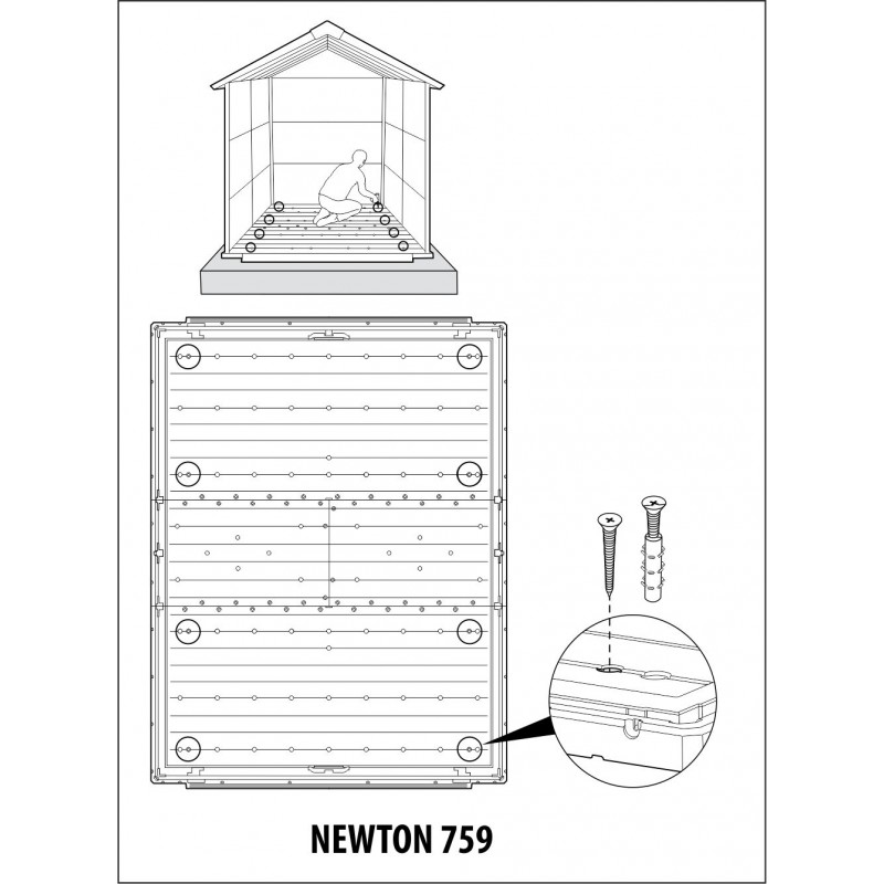 Сарай пластиковый Newton 759 (Коричневый) 8