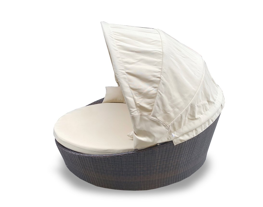 Лаунж-диван плетеный Shell-sunshade (Коричнево - бежевый) 3