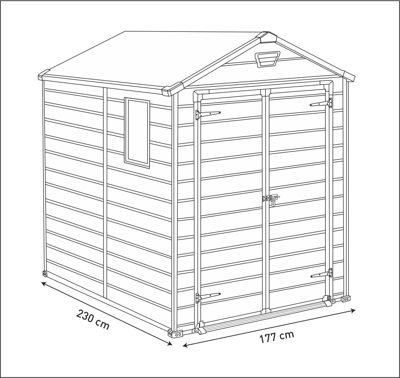 Сарай пластиковый MANOR 6x8 DD  (Серый (grey 927 - white 417)) 8