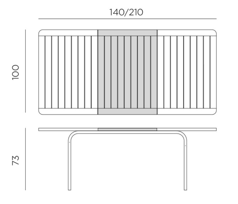 Стол пластиковый раздвижной Alloro 140 Extensible (Тортора) 8