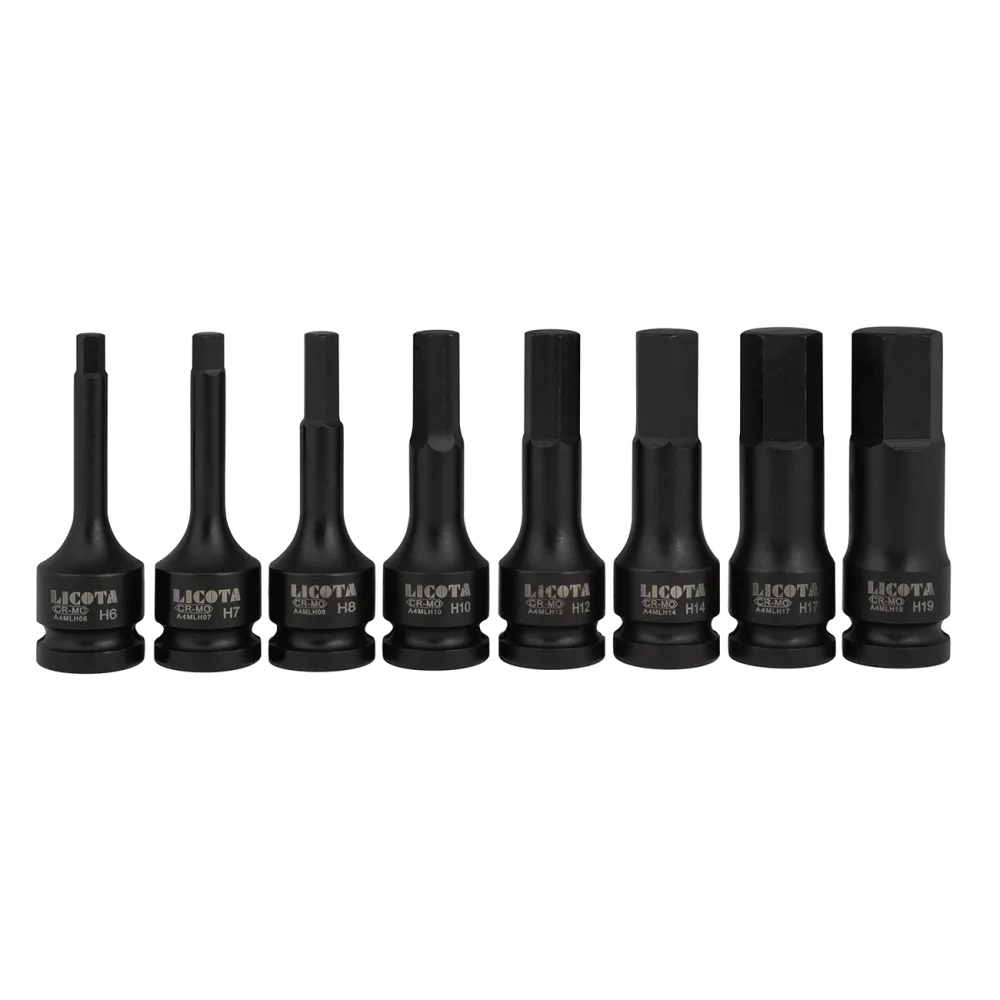 Набор шестигранников ударных 1/2" 6-19 мм 8пр. Licota ASA-40001