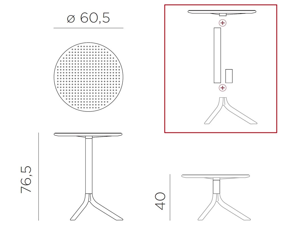 Стол пластиковый обеденный Step + Step Mini (Белый) 23