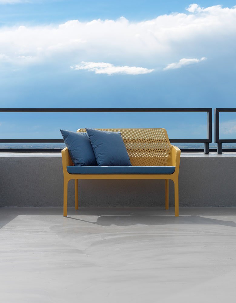 Диван пластиковый Net Bench (Горчичный) 8