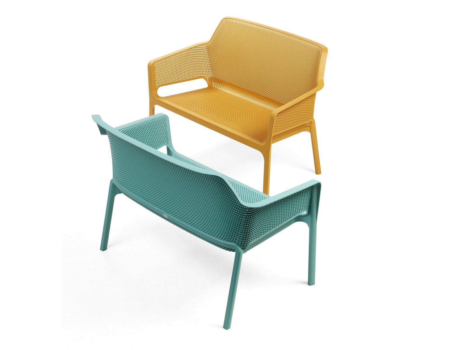 Диван пластиковый Net Bench (Горчичный) 10