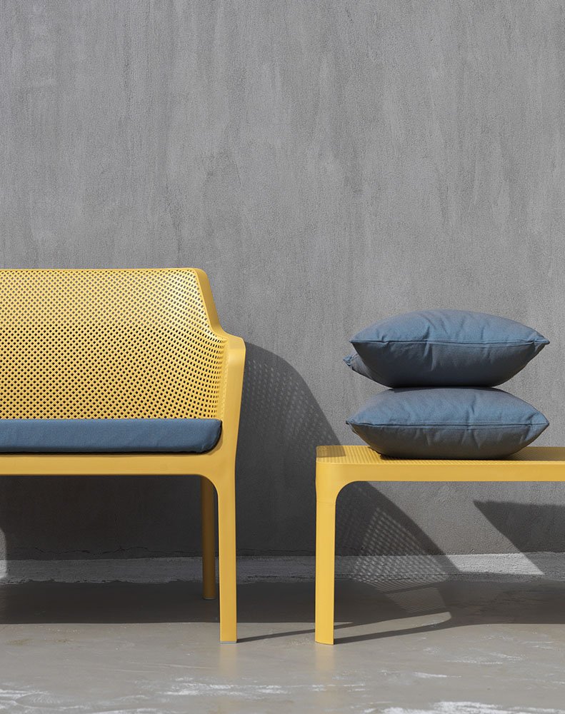 Диван пластиковый Net Bench (Горчичный) 13